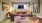 a living room with a large tv