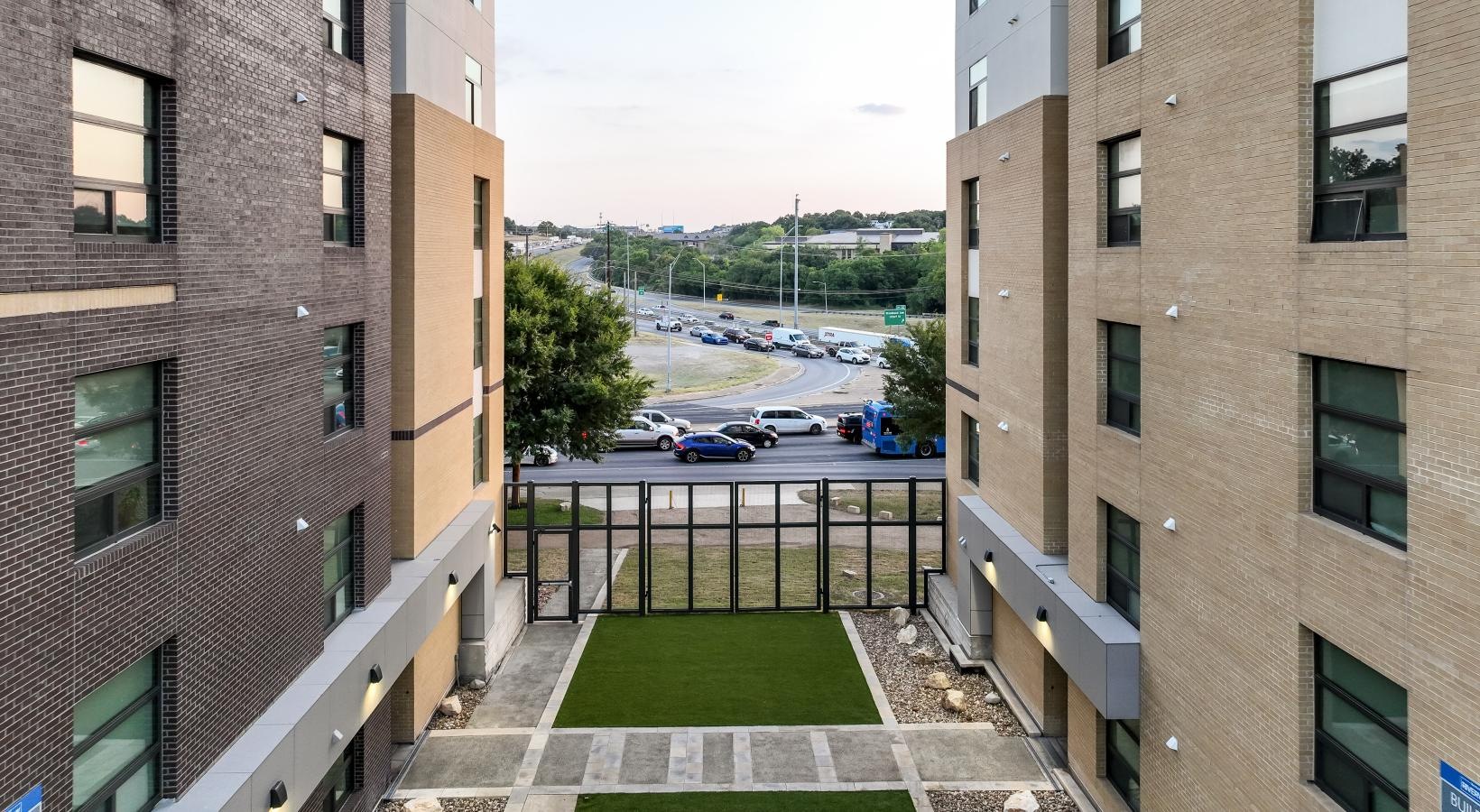 Settle into comfort at Berkshire Riverview a view of a street between two buildings