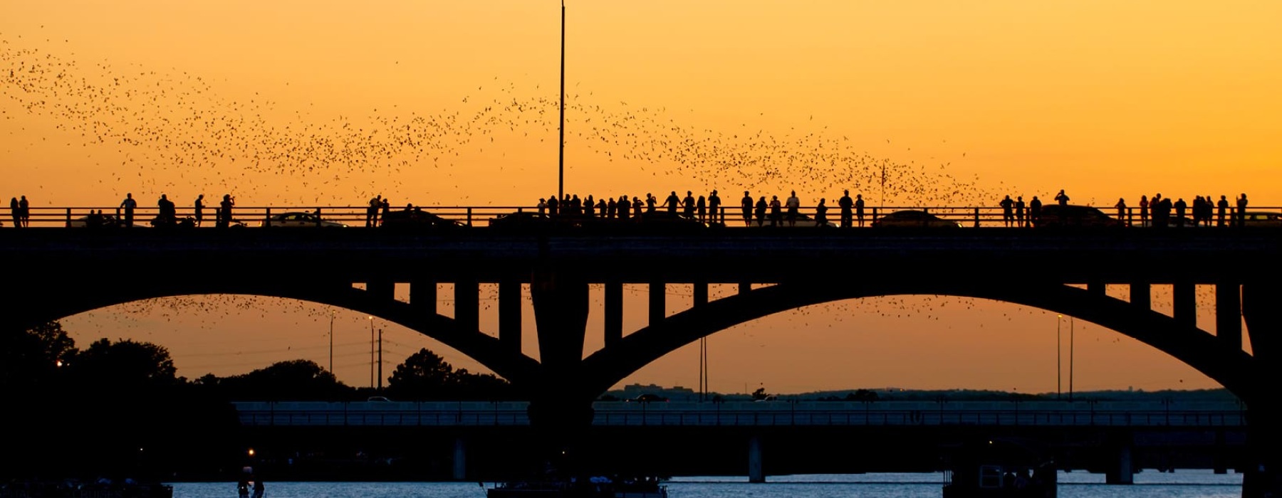a large bridge with people on it