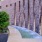 a pool in a brick building