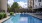 a swimming pool in a backyard