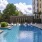 a swimming pool in a backyard