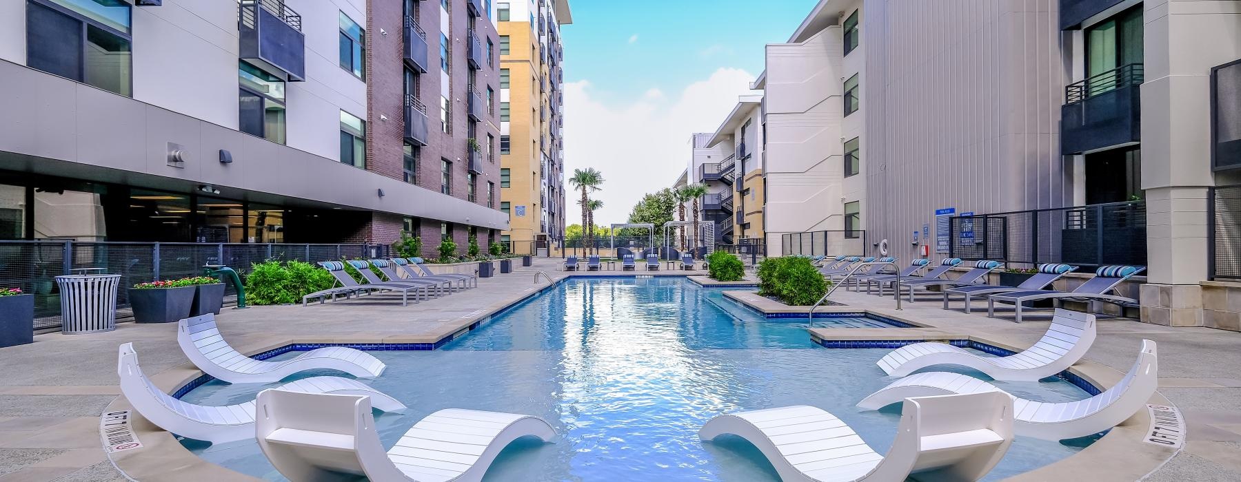 a pool in a city